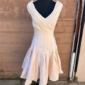 TADASHI v neck midi gown